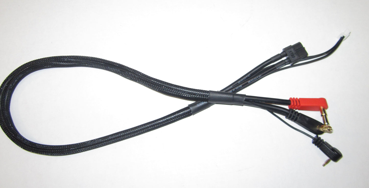 TQ 2S Ladekabel XT60 Stecker + Zugentlastung 4/5mm Stecker (1) Schwarz - RCXX - rc racing for professionals