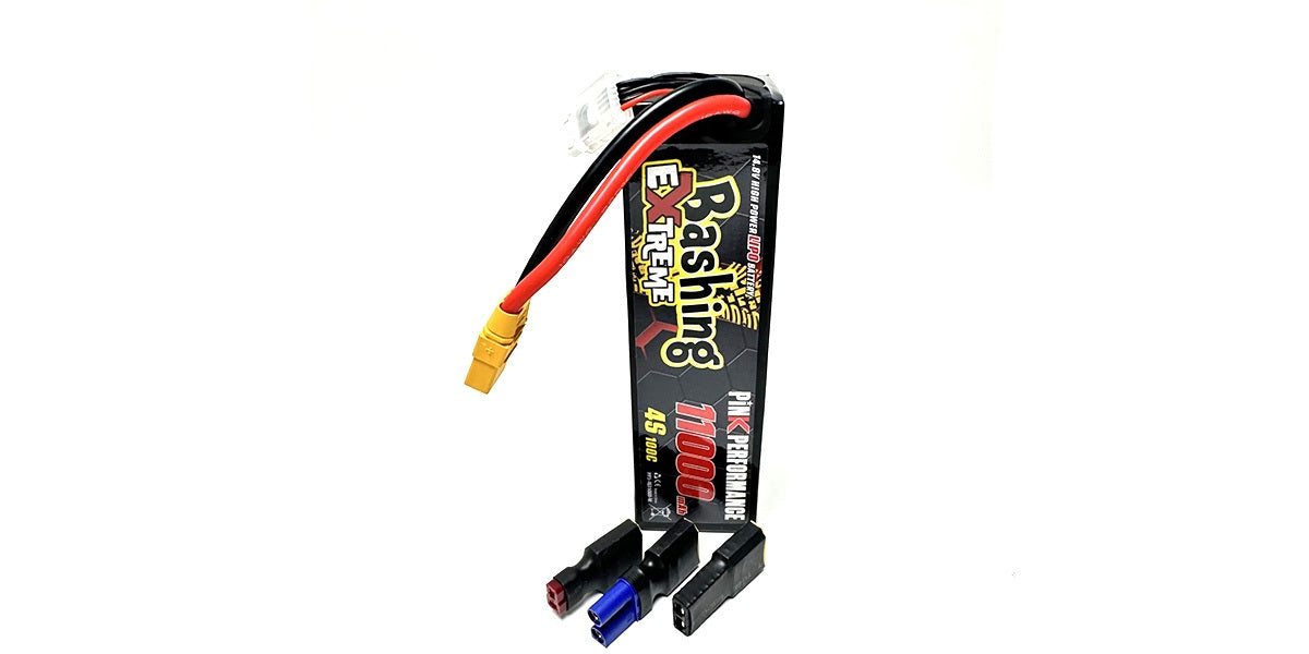 Batterie LiPo 4S 14,8 V - 11 000 mAh - 100 C rose extrême pour le bashing, dimensions : 178 x 52 x 53 mm, poids : 985 g