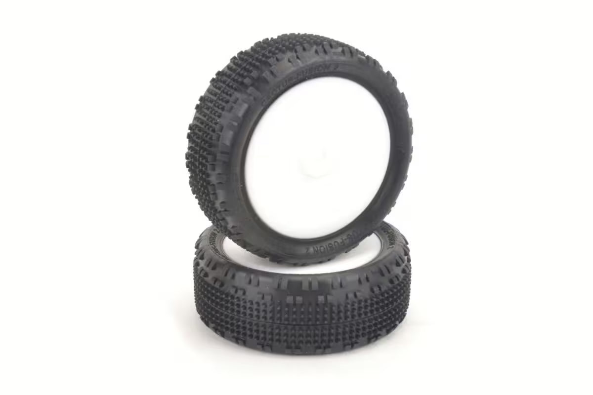 Schumacher CACTUS FUSION 2 1/10 FRONT 4WD Offroad Tires (2) Preglued - YELLOW - U6898