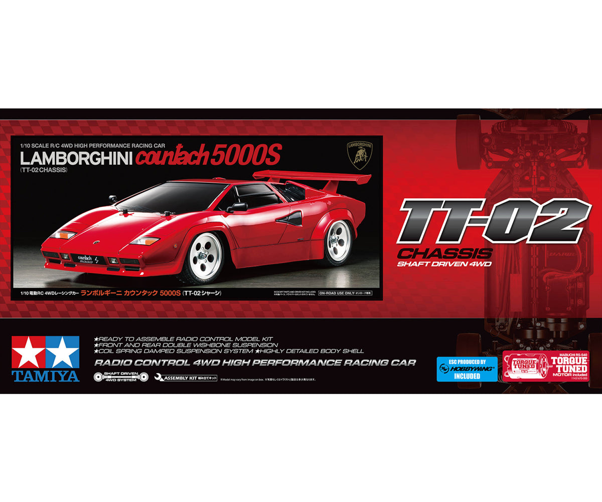 Tamiya 1/10 Lamborghini Countach 5000S (TT-02) Kit Telaio - 47527