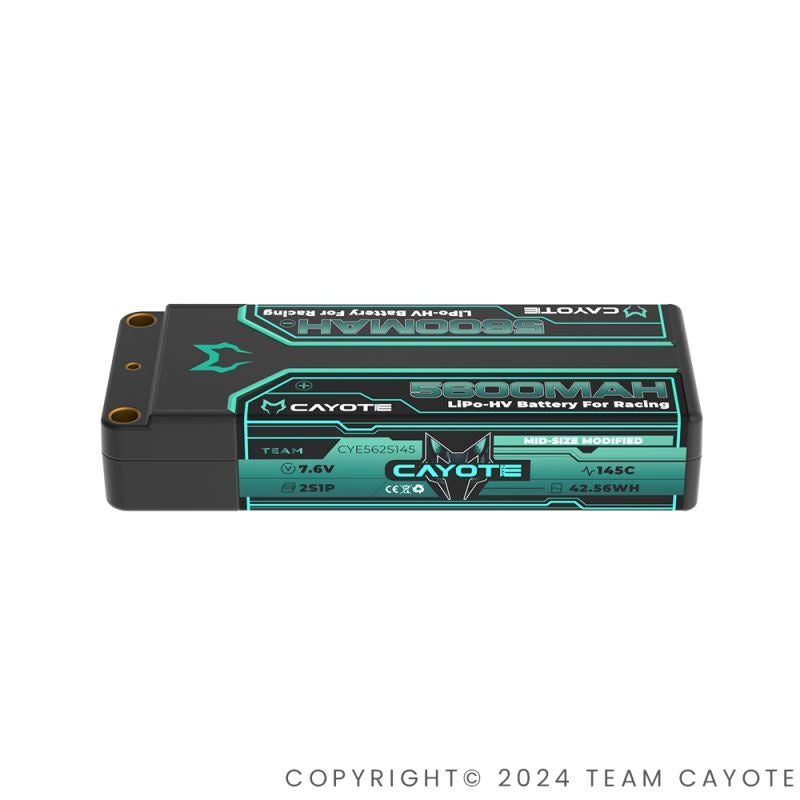 Racing Lipo Battery, 145C, 5600mAh, 2S1P, 7.6V, 42.56Wh