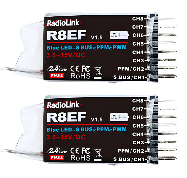 T8S Mode-2 RC Transmitter Incl. LiPo & 2x R8EF Receiver