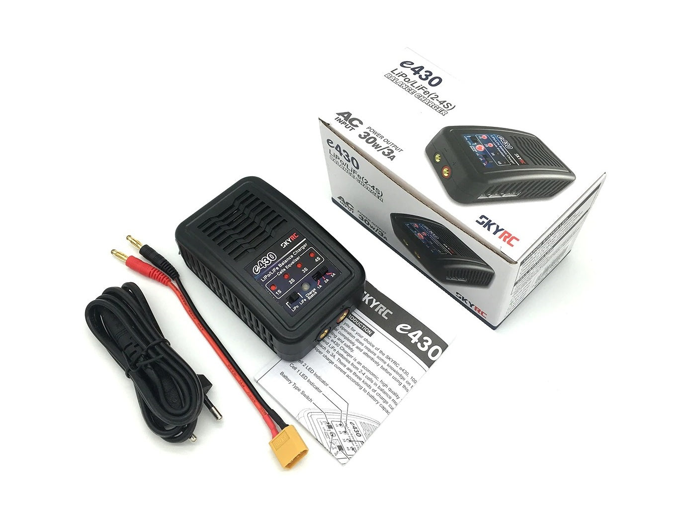 SkyRC e430 LiPo / LiFe Balance Ladegerät 2–4S – 30W / 3A
