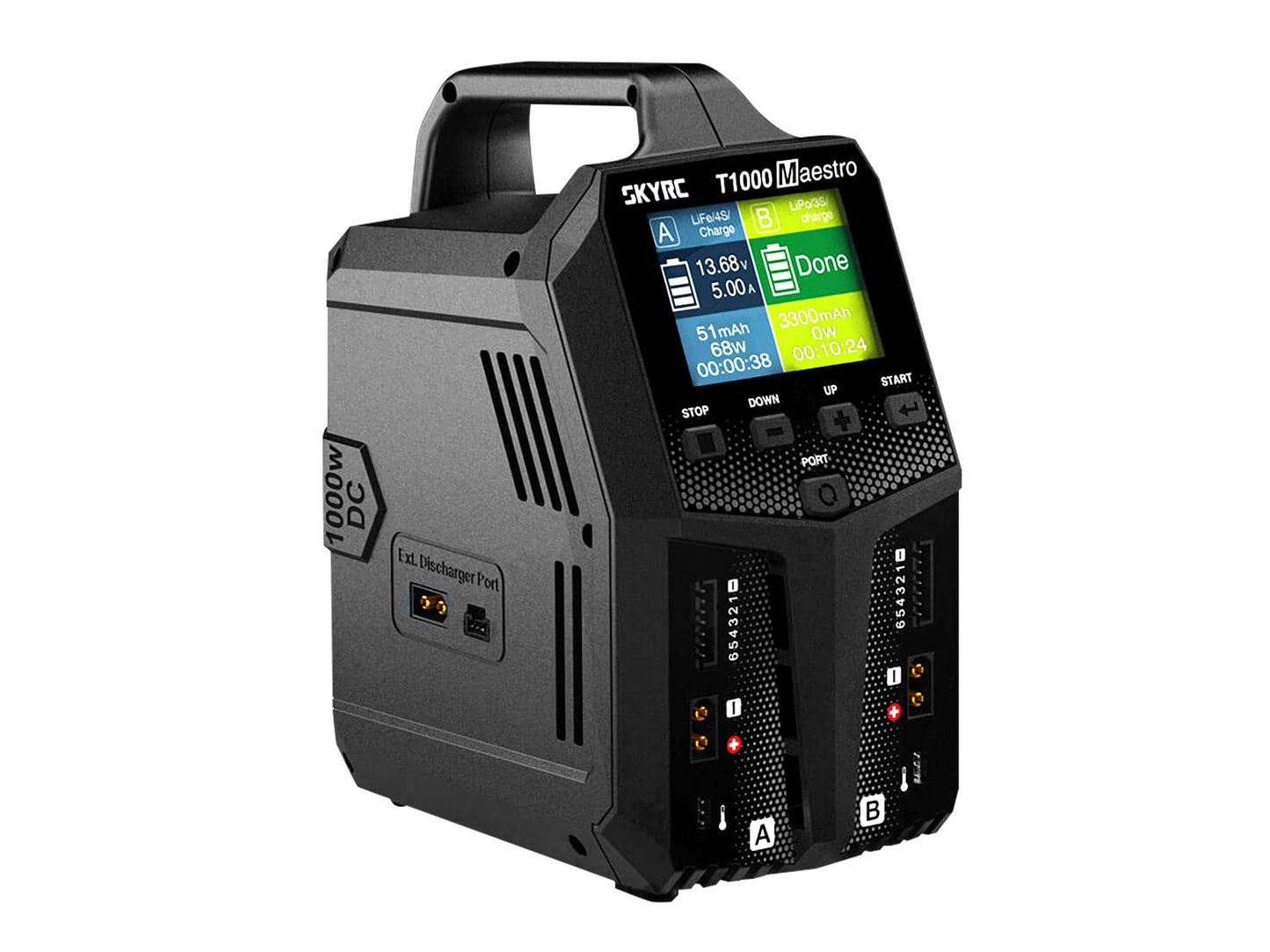 SkyRC T1000 Maestro Dual-Kanal Ladegerät – LiPo 1–6S | AC/DC | 450W / 1000W