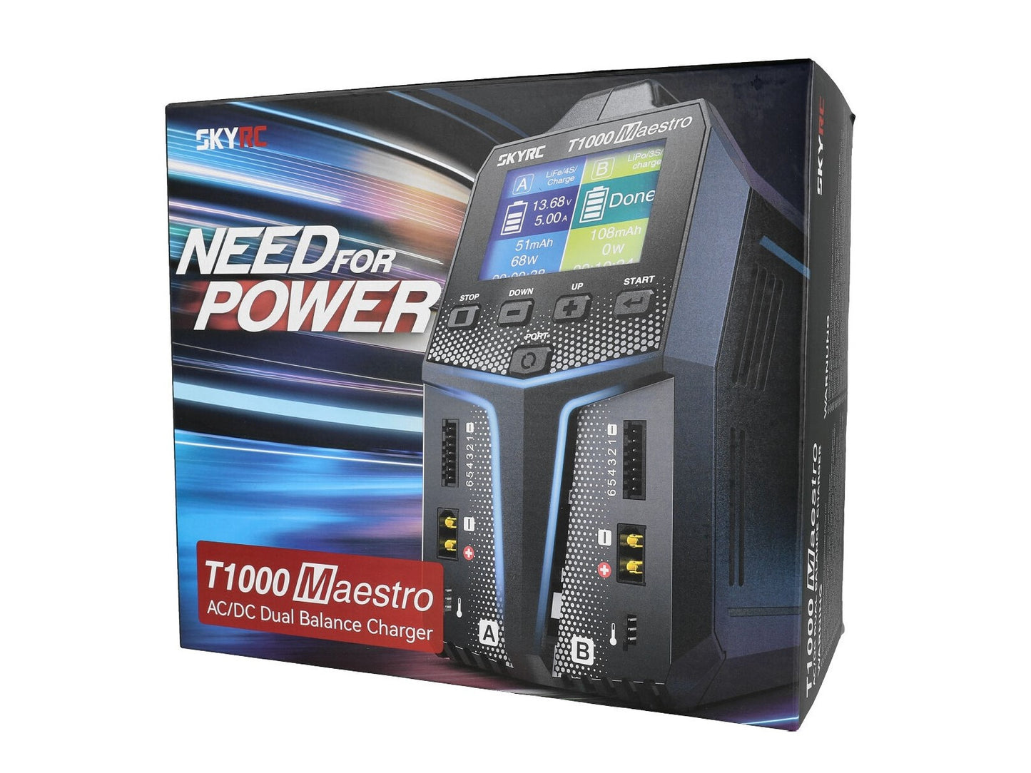SkyRC T1000 Maestro Dual-Kanal Ladegerät – LiPo 1–6S | AC/DC | 450W / 1000W