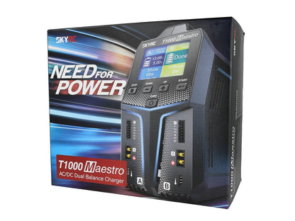SkyRC T1000 Maestro Dual-Kanal Ladegerät – LiPo 1–6S | AC/DC | 450W / 1000W