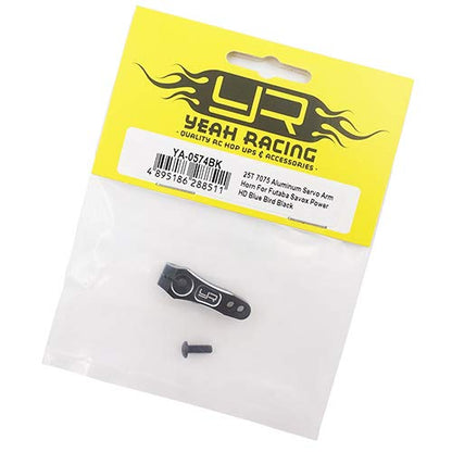 Bras de servo 25T en aluminium 7075 pour chenille Futaba Savox, noir
