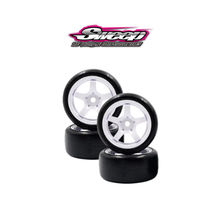 Sweep D High-End Pre-Glued M-Chassis Tires (D-36deg | 4pcs | White Wheels)