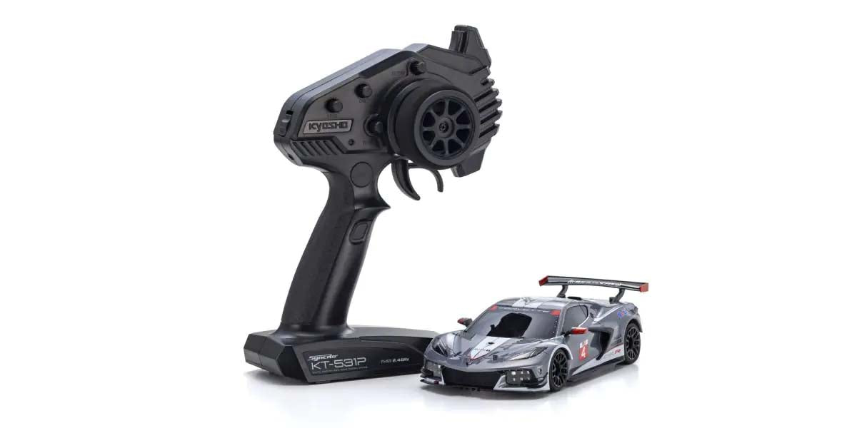Kyosho Mini-Z MR04 RWD Corvette C8-R Gun Metal/White (W-MM/KT531P)