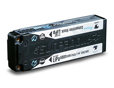 Sunpadow Platin LiPo Akku 2S 7.4V 6000mAh – 120C/60C (Stock Racing Edition) - SWJA0001 - RCXX - RC Racing Shop | RC Models | Tuning & Spare Parts for Professionals