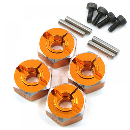 Kit d'adaptateurs hexagonaux en aluminium 12x6 mm pour crawler RC 1/10 Touring Drift Orange