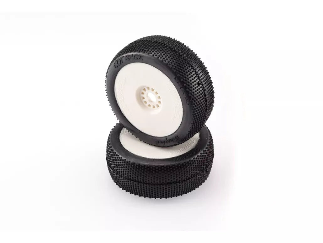 Hot Race 1/8 Offroad Buggy Tires - BANGKOK CLAY (2) White Rims - RCXX - rc racing for professionals