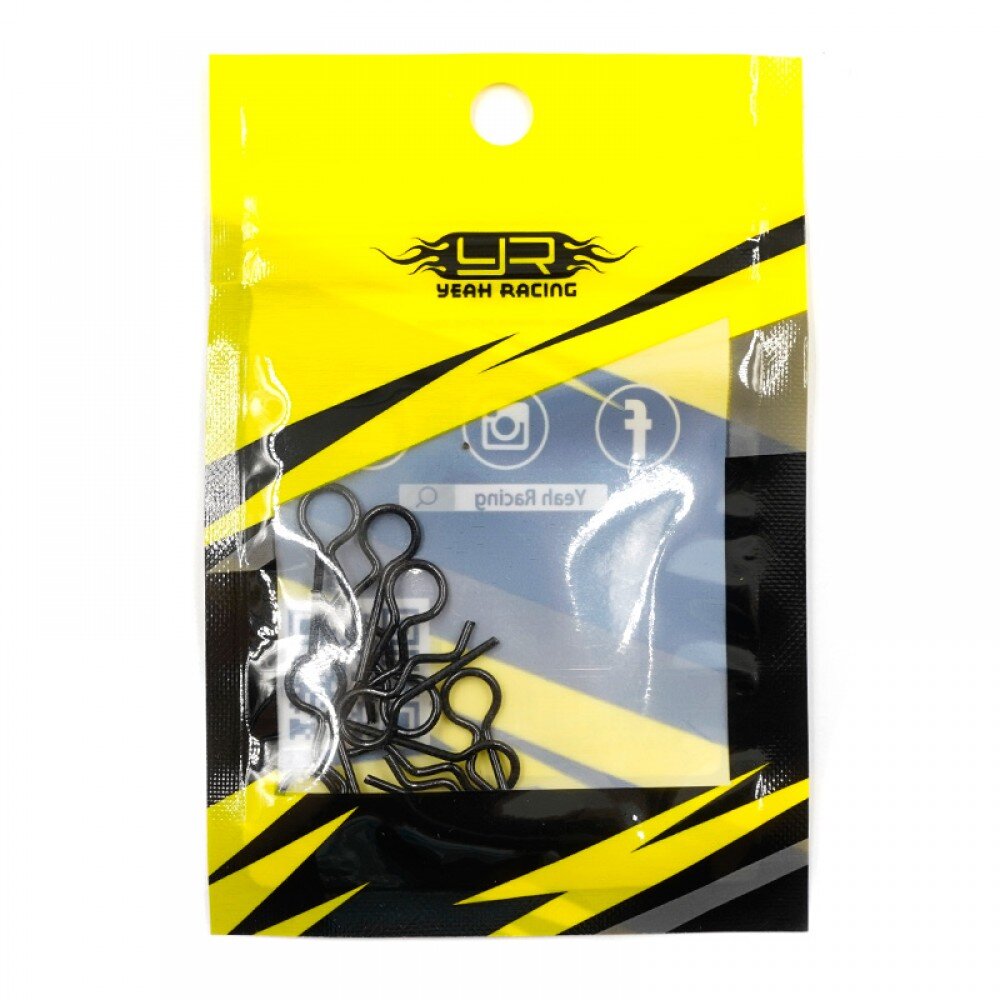RC Body Clip For 1/8 1/10 1/12 Black (10)